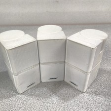 3x Bose Jewel Cube Double Cube Speakers White No Mounts/Cords One Is Dented