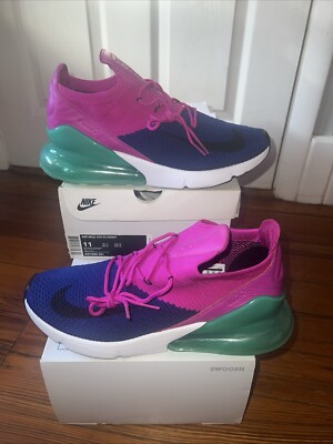 NIKE MEN'S AIR MAX 270 FLYKNIT FUCHSIA FLASH AO1023-401 SZ 11 Worn 1X W/ Receipt