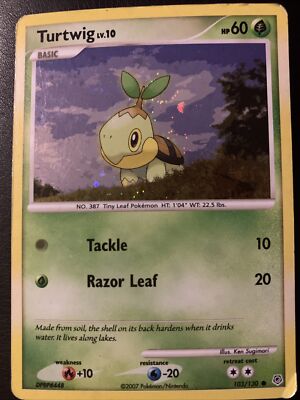Pokemon Turtwig Card Holographic 103/130 EX Unseen Forces | eBay Pokemon Turtwig Card Holographic 103/130 EX Unseen Forces | eBay