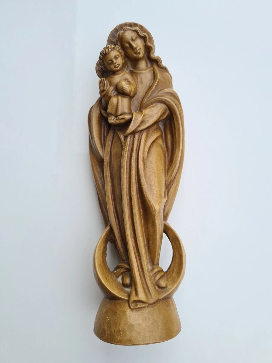 Holzfigur Madonna mit Kind Handarbeit Alpenländisch Südtirol Weihnachtsgeschenk