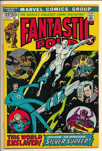Fantastic Four #123 VG+ (1972) Silver Surfer appearance, and Galactus app.