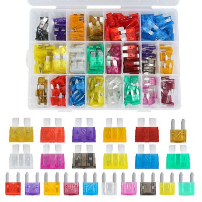 420Pcs Auto   Fuse Assortment Kit Car Truck Motorcycle Boat Fuses #WD6