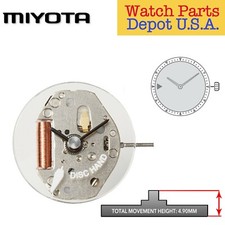 Original Miyota 2034 Japan Quartz Movement, 3 Hands, Second Disc Compatible, NEW