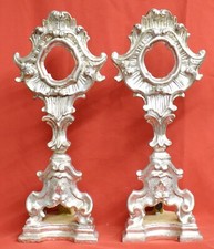 relic reliquary  reliquia relicario COPPIA DI RELIQUIARI IN LEGNO   1700