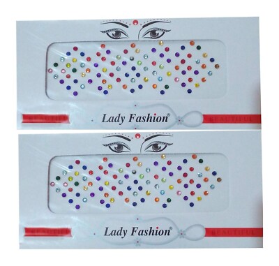 4 Pack Multi Color Size Indian Bindi Round Dots Tattoo Body Art Sticker Freeship