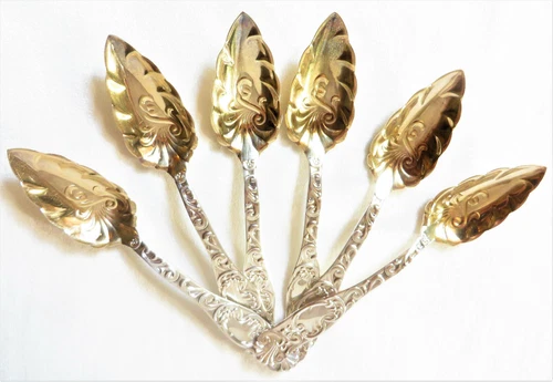 Antique Towle Gold Washed Sterling Silver Spoons, 6 pcs