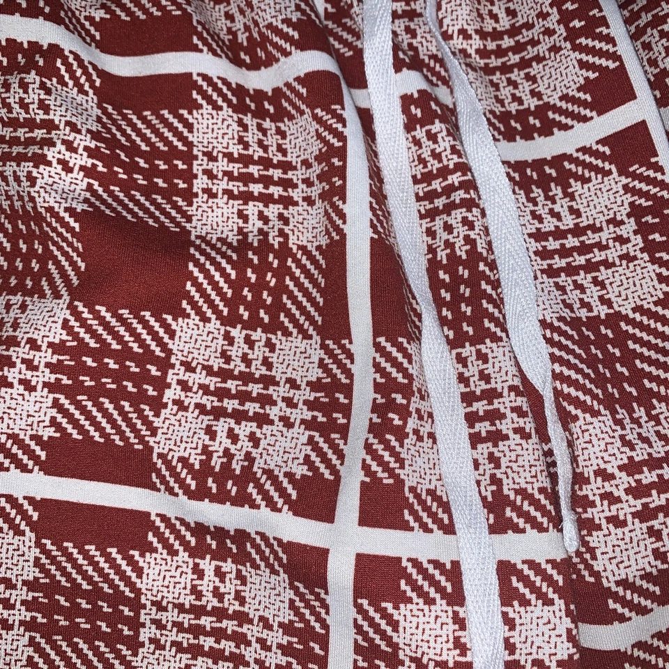 LULAROE Jax Joggers Pants Small Drawstring Pockets Cozy Stretch Red Plaid - Image 2 of 4