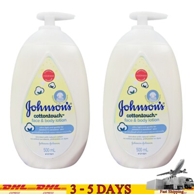 Johnson's Cotton Touch Face & Body Lotion Ultra Light Gentle Newborn's 500ml X2