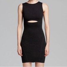 Size Small Helmut Lang Sleeveless Sheath Little Black Bodycon Mini Dress Cutout