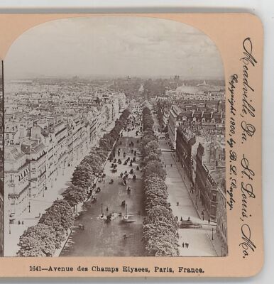 Avenue des Champs Elysees Paris France Keystone Stereoview 1900