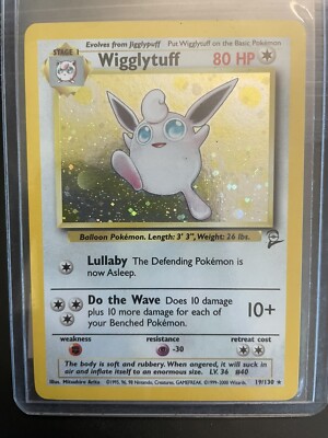 1999 wigglytuff pokemon card ex 040/165 - 151 - Double Rare - Evolution 2 Set Mint / near mint condition trading card Vintage 1999 90s Nintendo Pokemon
