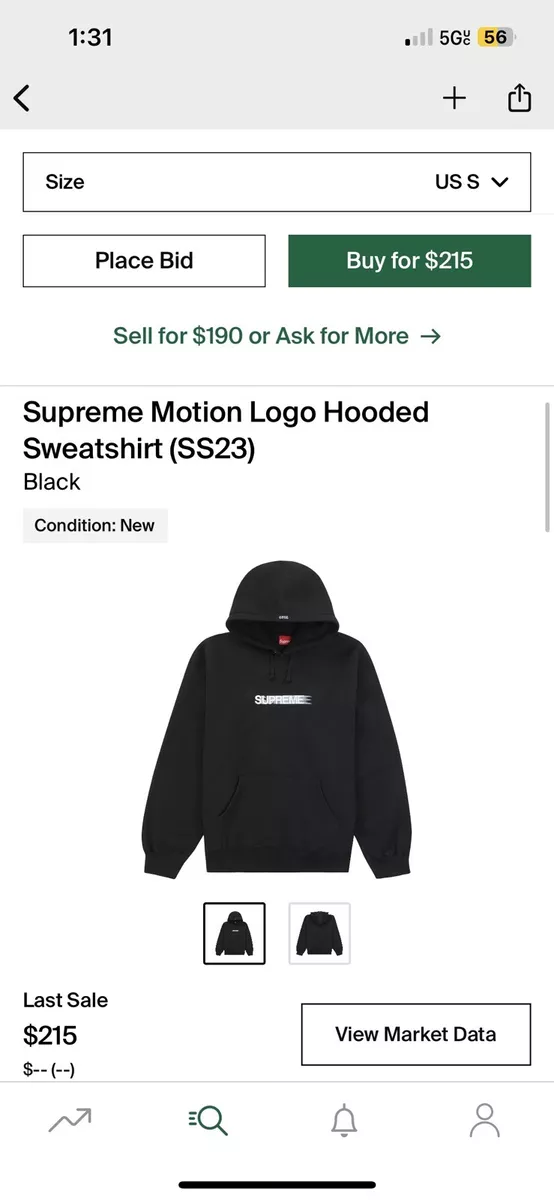 Supreme 2023SS Motion Logo Hooded Sweatshirt - Black - S | eBay