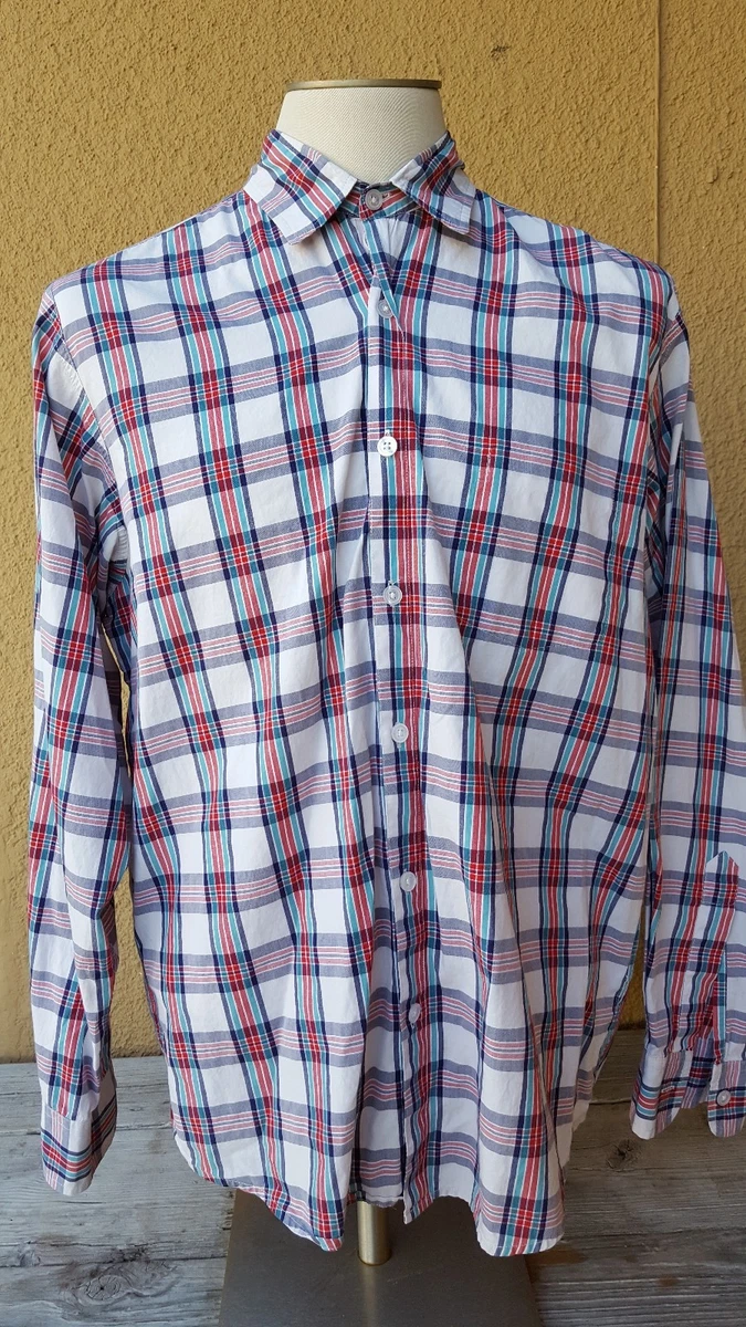 STEVEN. ALAN Men’s Multi-Color Plaids Button Front Long Sleeve Shirt XL Macao