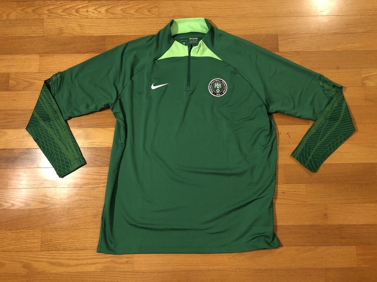 New XXL Nike Nigeria Strike 1/4 Zip Dri-FIT Knit Soccer Drill Top