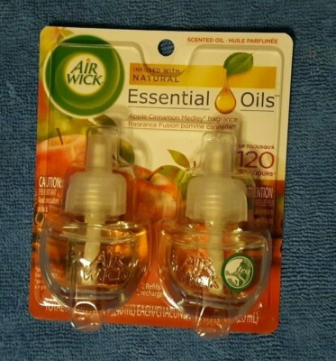 Air Wick Scented Oil Apple Cinnamon Medley 2 Pack 120 Day Refills 