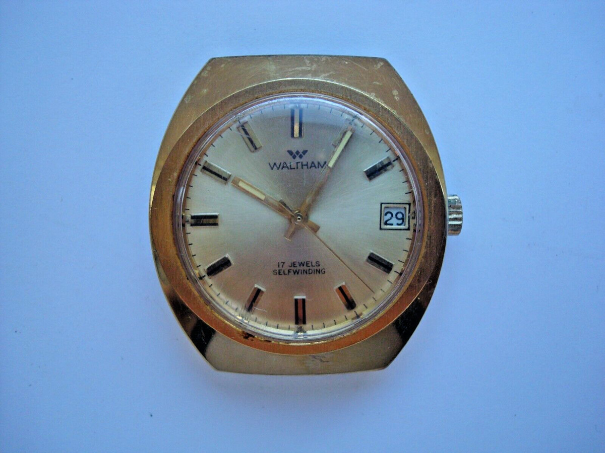 Vintage 35mm Waltham CS31 Men\'s Automatic Wristwatch PUW 1561 USA Chrome Plated Vintage WALTHAM men main image 4