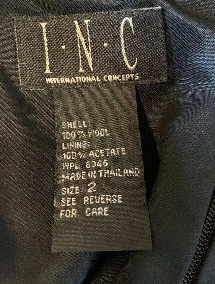 Mini-saia INC feminina de tweed tamanho 2 preta branca lã texturizada forrada com zíper lateral - Imagem 3 de 3