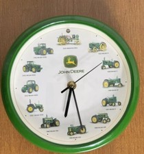 JOHN DEERE TRACTOR WALL CLOCK W/ ENGINE SOUNDS WORKS GREAT