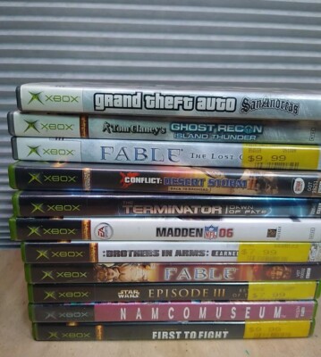 Original Microsoft Xbox  Game Lot Bundle - 11 Games  GTA NAMCO TERMINATOR STAR W