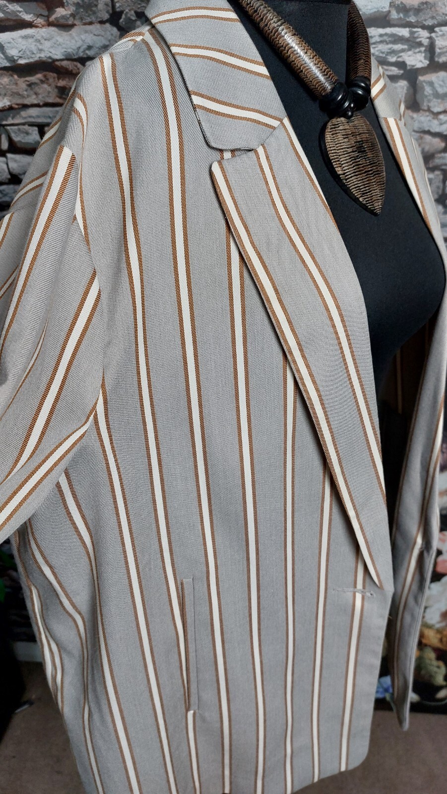 BON MARCHE Lined stripe oversize Blazer size 22 24 XXL PLUS size