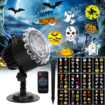 LED Laser Projektionslampe Weihnachten Halloween Muster Projektor Fenster Licht