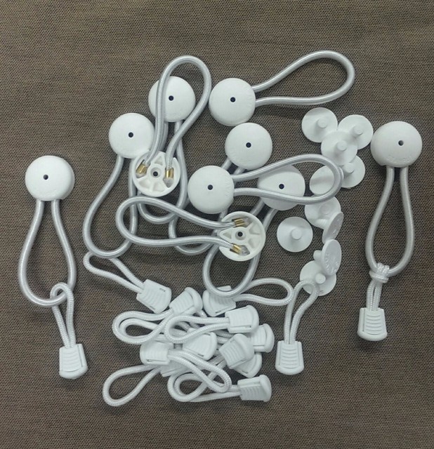 Stayput Bungee Ultimate Shock Cord Clip White w/ Pull Tie Down Boat