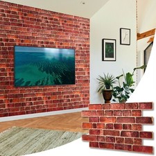 Stone Brick Effect PVC Plastic Wall Covering Panels Decorative Cladding Tiles ✅ 