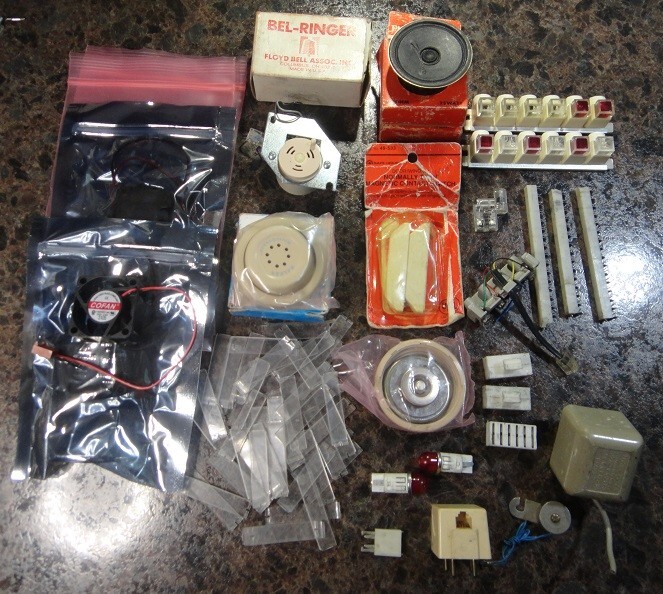 Mostly New-Vintage Phone Parts Assortment, Ringer, Buzzer, 4 Fans, NC Trans, etc