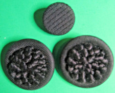  3 MODERN 1-3/4" 2-1 1/4" THREAD FABRIC COVERED BLACK SHANK BUTTONS-3/54