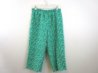 Morgan Crossing Capri Size 12P Cropped Pants Nautical Green White Sailboat Print