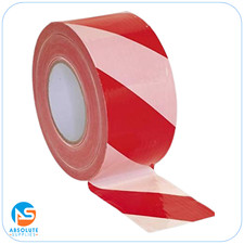 Sealey BTRW Hazard Warning Barrier Tape 80mm x 100m Red/White Non-Adhesive