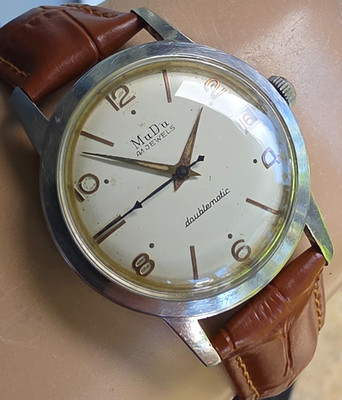 Vintage MuDu men's automatic watch Felsa 4002 41Jewels swiss 1950s