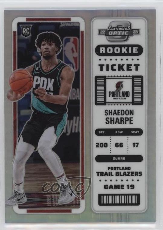 2022-23 Panini Contenders Optic Rookies Silver Prizm Shaedon Sharpe #17 RC 1c3k
