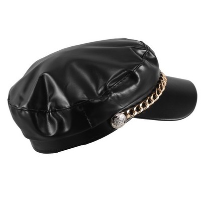 Classic British Flat Cap for Women Adjustable Black Casual  display picture 3