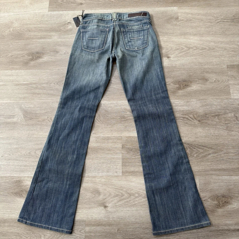 Pantalones de mezclilla acampanados vintage Y2K 2005 Yanuk Japón Kuroki para mujer talla 30x34 corte bootcut Foto 3 de 4