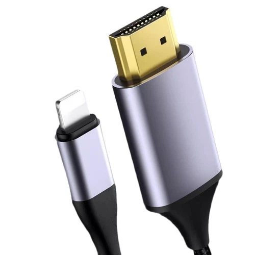 iPhone Stecker auf HDMI Konverter Adapter HD-Auflösung 1080P Silber / Schwarz