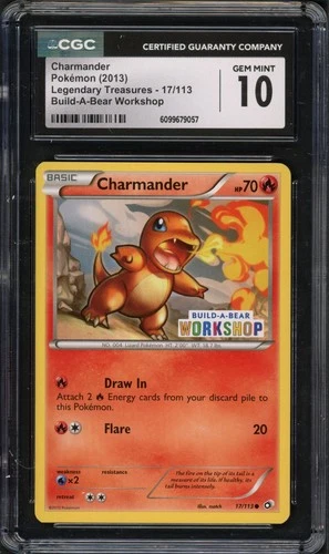 Pokemon CGC 10 Gem Mint Build-A-Bear Workshop Promo Charmander 17/113