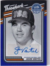 2026 Stars & Stripes USA Jason Varitek 17/49 Autograph  Beautiful Card Red Sox