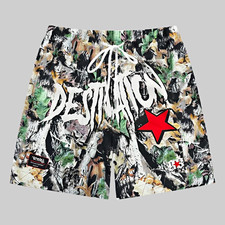 Men's Multicolor Camouflage Cargo Shorts, Drawstring, 6" Inseam, Pockets