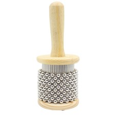 Wooden Cabasa Hand Shaker Pop Percussion Instrument, with Stainless Steel Bre...