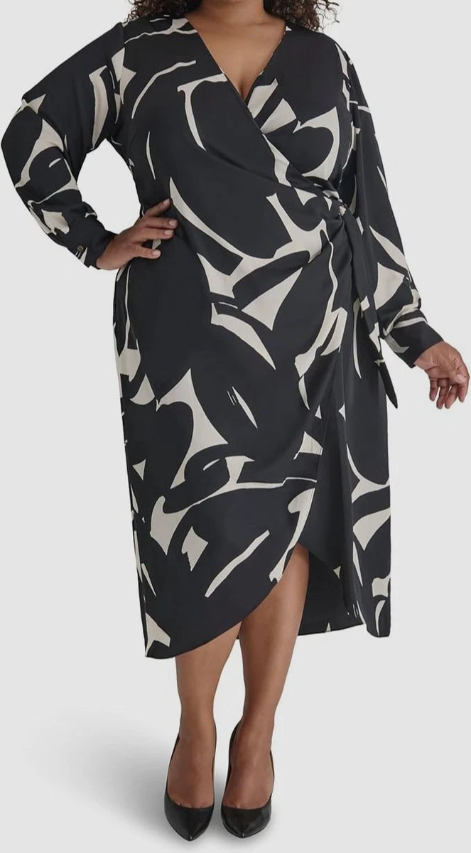 Long Sleeve Plus Size Wrap Dresses for sale | eBay
