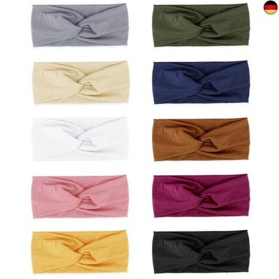 DRESHOW 10 Stück Damen Boho Stirnband Kopfband Haarband Gedruckt Stirnbänder K