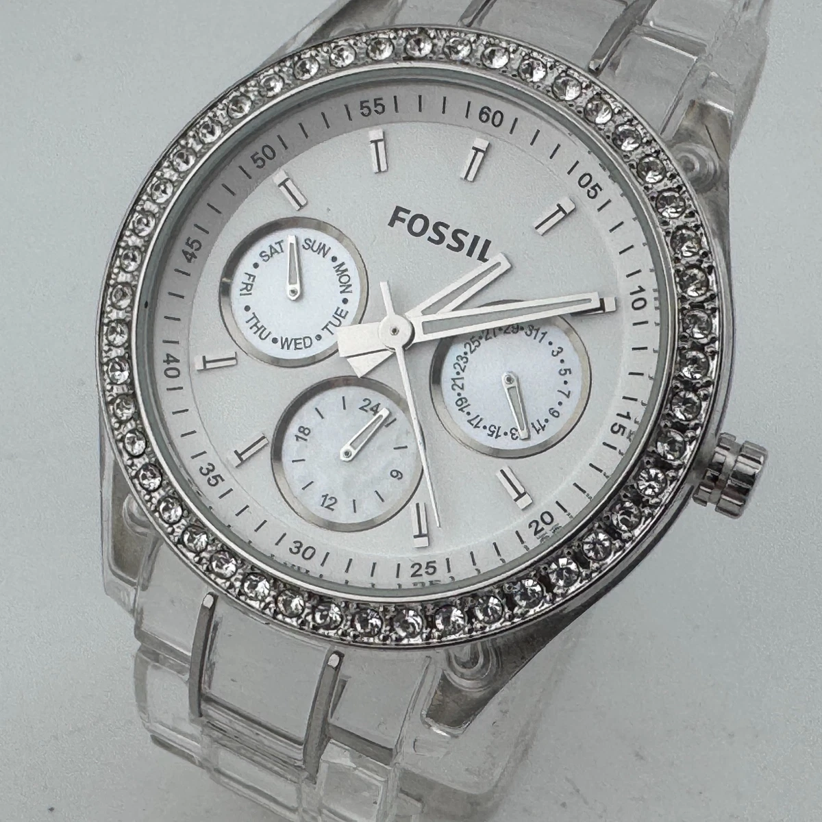 Fossil ES-2611 Clear Band‎ Quartz Analog Watch Fossil Crosby FS6121 Men main image 3