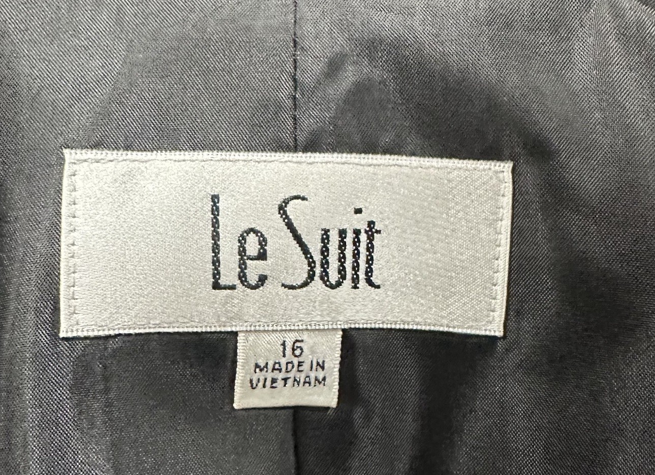 Le Suit Petite 2 Pc Set Women Pants & Blazer Womens XL Black & Blue Pinstripe