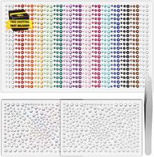 Face Gems Self Adhesive Festival Face Jewels, Stick on Rhinestones for Makeup, H