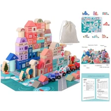 115-Piece City Construction Stacking Blocks for Preschool Learning - Safe Fun!