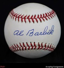 Al Barlick Autograph Signed Rawlings ONL Baseball AUTO JSA COA