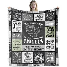 Cat Memorial Gifts for Loss of Cat, Loss of Cats Sympathy Gift Blanket 60"x50...