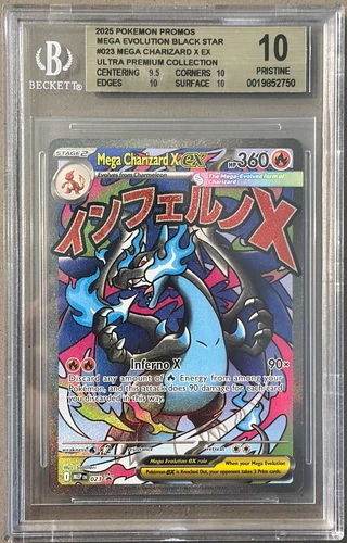 Mega Charizard X ex 023 Me: Mega Evolution Promo Holo BGS 10 Prestine