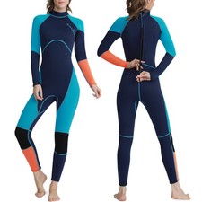 OMGear Wetsuit Men Women 3mm Neoprene Full Body UV 3X-Large, Green orange